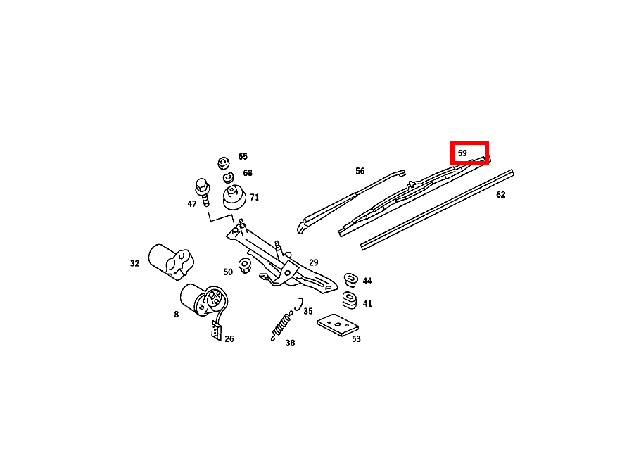 Wischerblatt RECHTS 420 SEC COUPE mit Automatic 126 Wischerblatt RECHTS 420 SEC COUPE mit Automatic 126