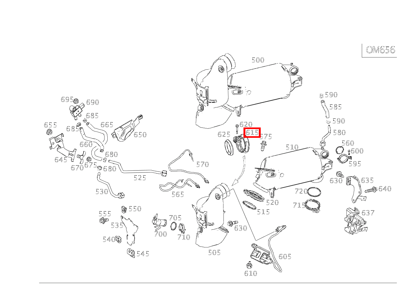 Rohrschelle Abgasanlage Katalysator an Turbolader E 400 d 4MATIC Cabriolet 238 Rohrschelle Abgasanlage Katalysator an Turbolader E 400 d 4MATIC Cabriolet 238