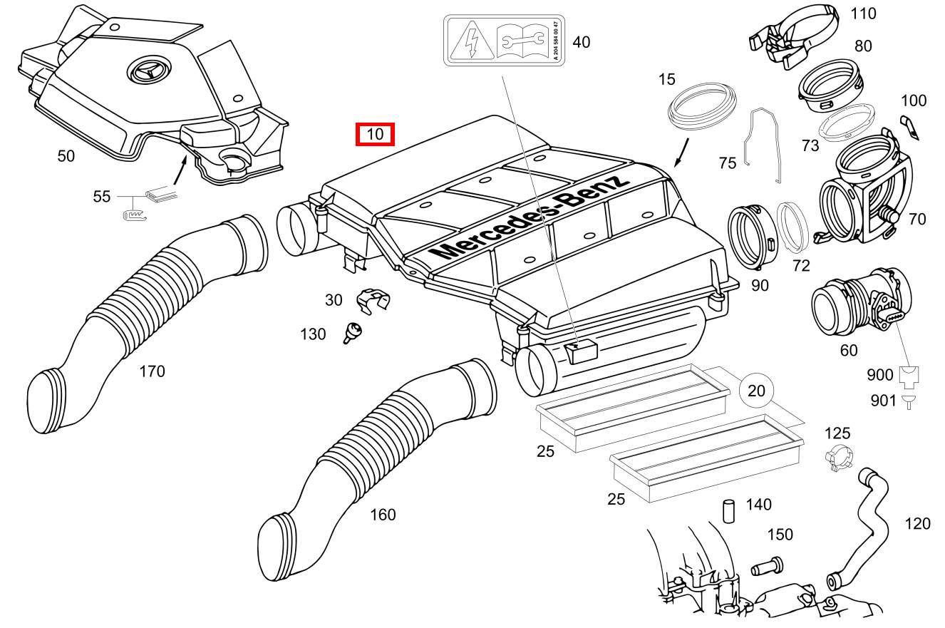 Luftfilter GEHAEUSE HINTEN SL500 230 Luftfilter GEHAEUSE HINTEN SL500 230