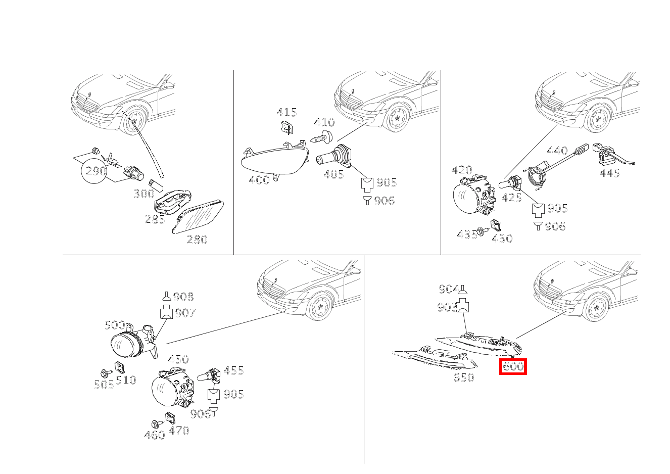 Tagfahrleuchte TAGFAHRLICHT LINKS S 550 Limousine lang BCA 221