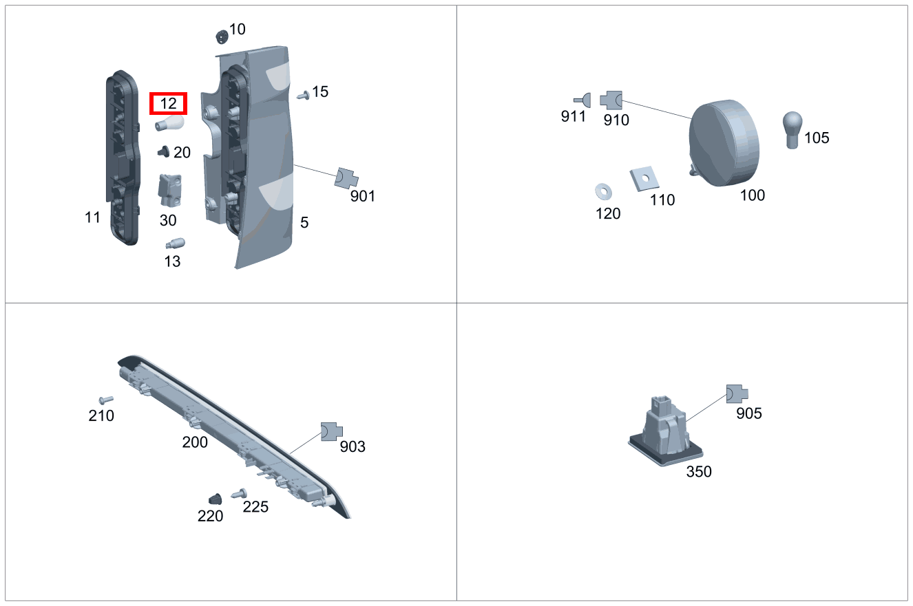 Glühlampe BREMSLICHT RECHTS; 12V-21W CLA 117, GLA 156, M 166
