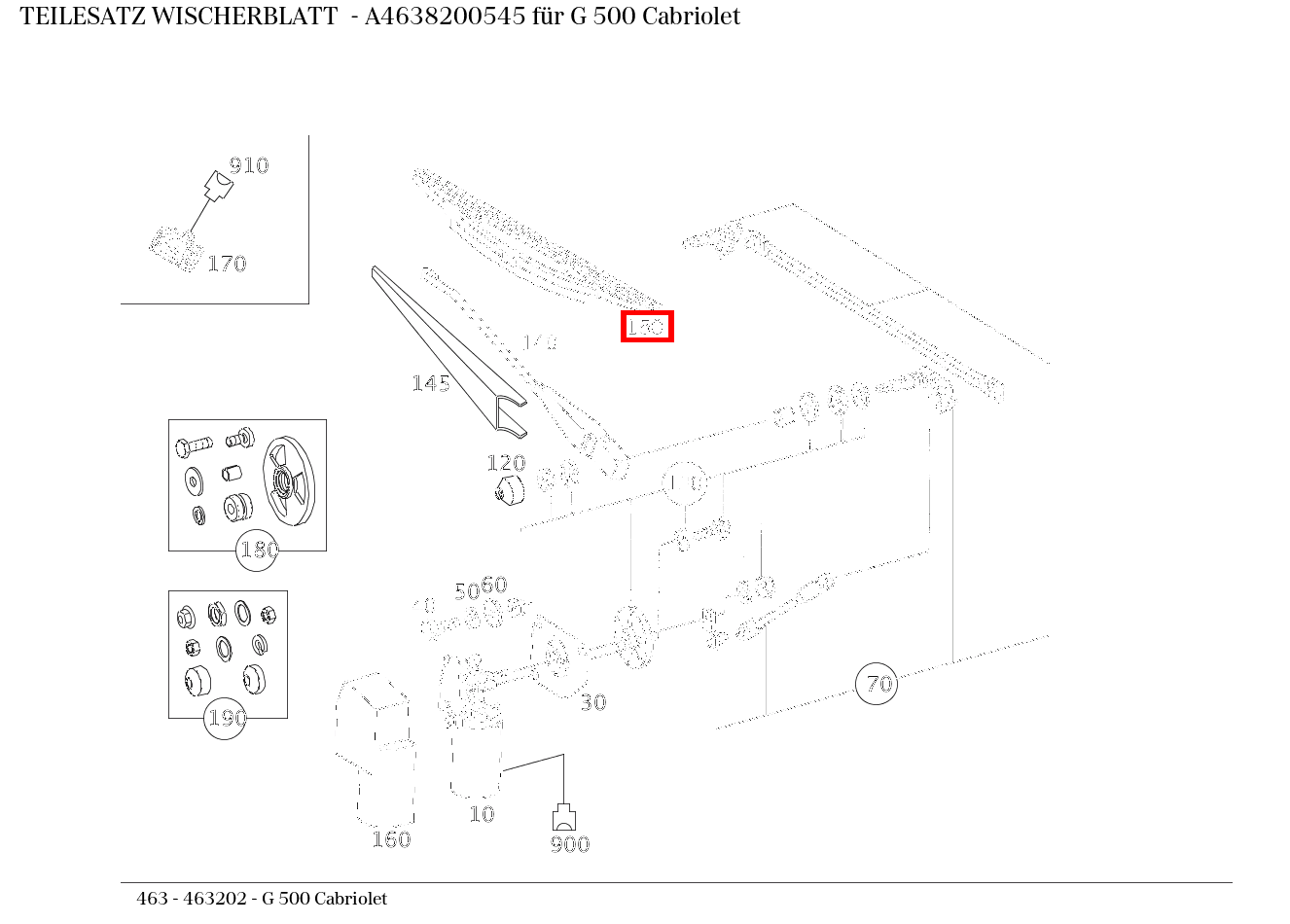 Teilesatz Wischerblatt G 500 Cabriolet 463