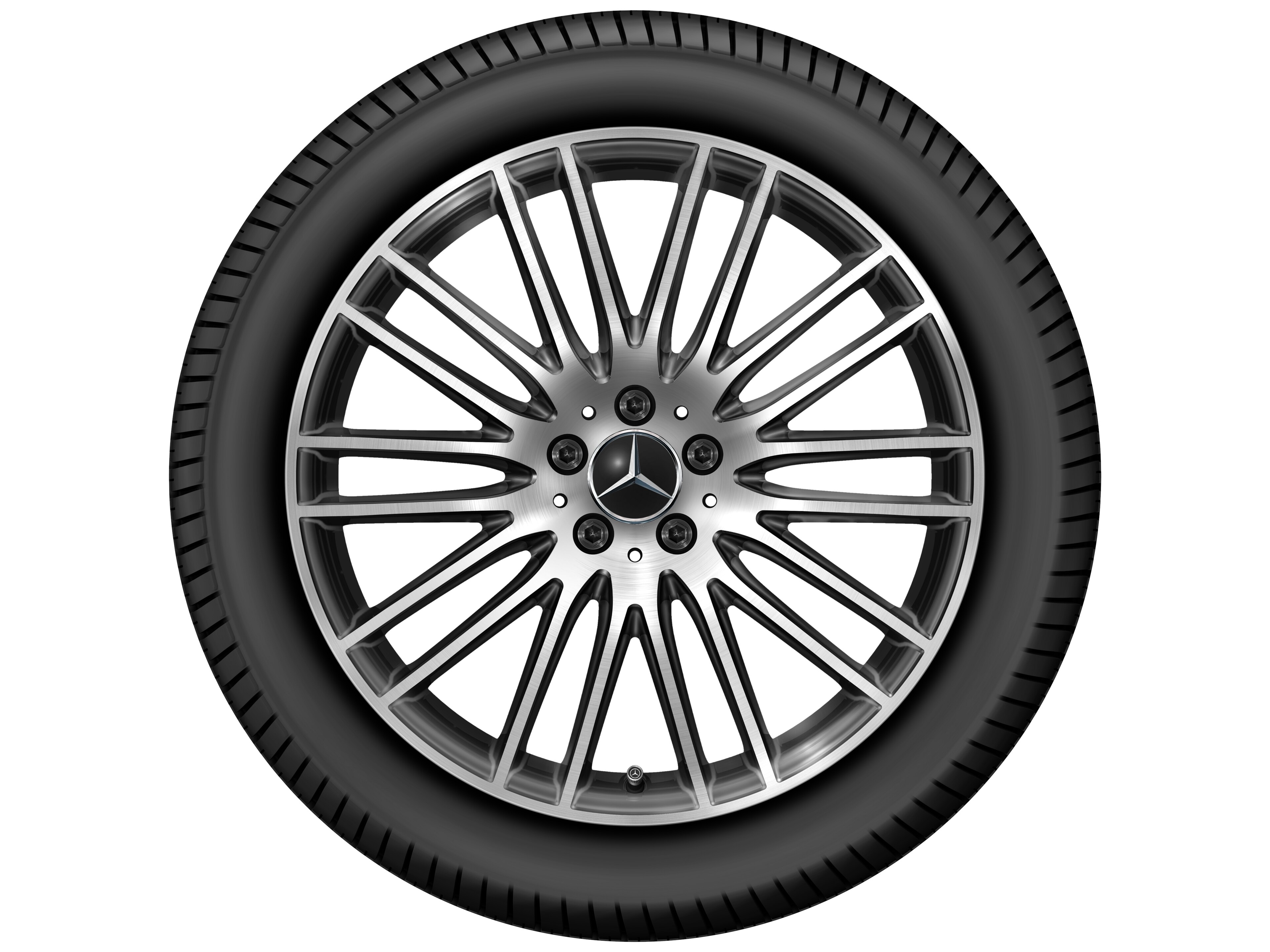 Mercedes-Benz - Vielspeichen-Rad, 20 Zoll 8,5 J x 20 ET 34,5, schwarz, glanzgedreht