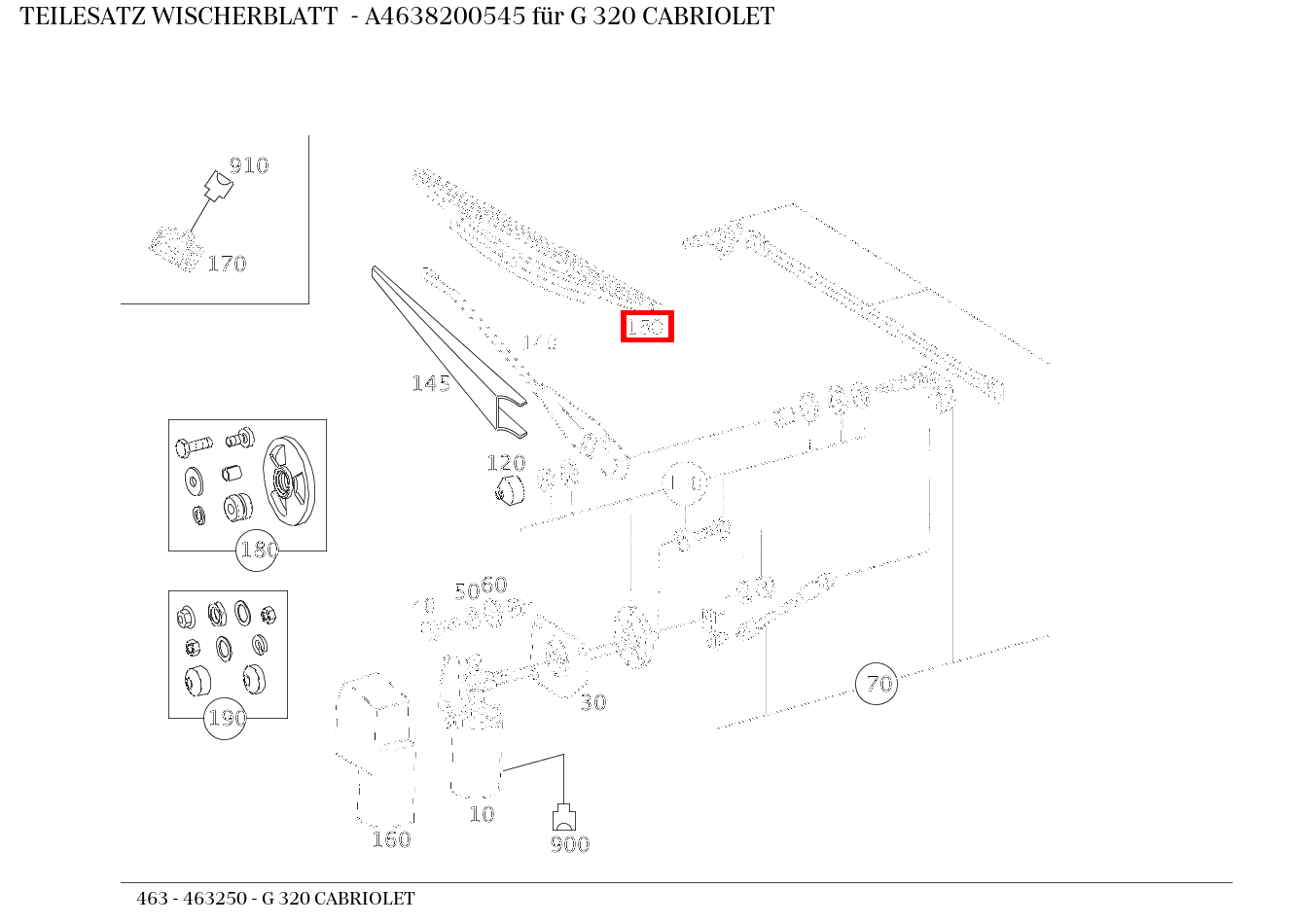 Teilesatz Wischerblatt G 320 CABRIOLET 463