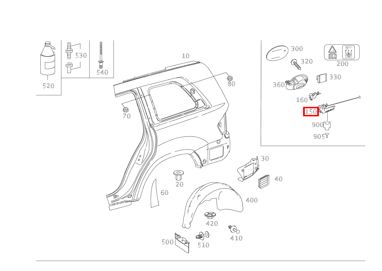 Verriegelung TANKKLAPPE GL 500 4MATIC Off-Roader 164