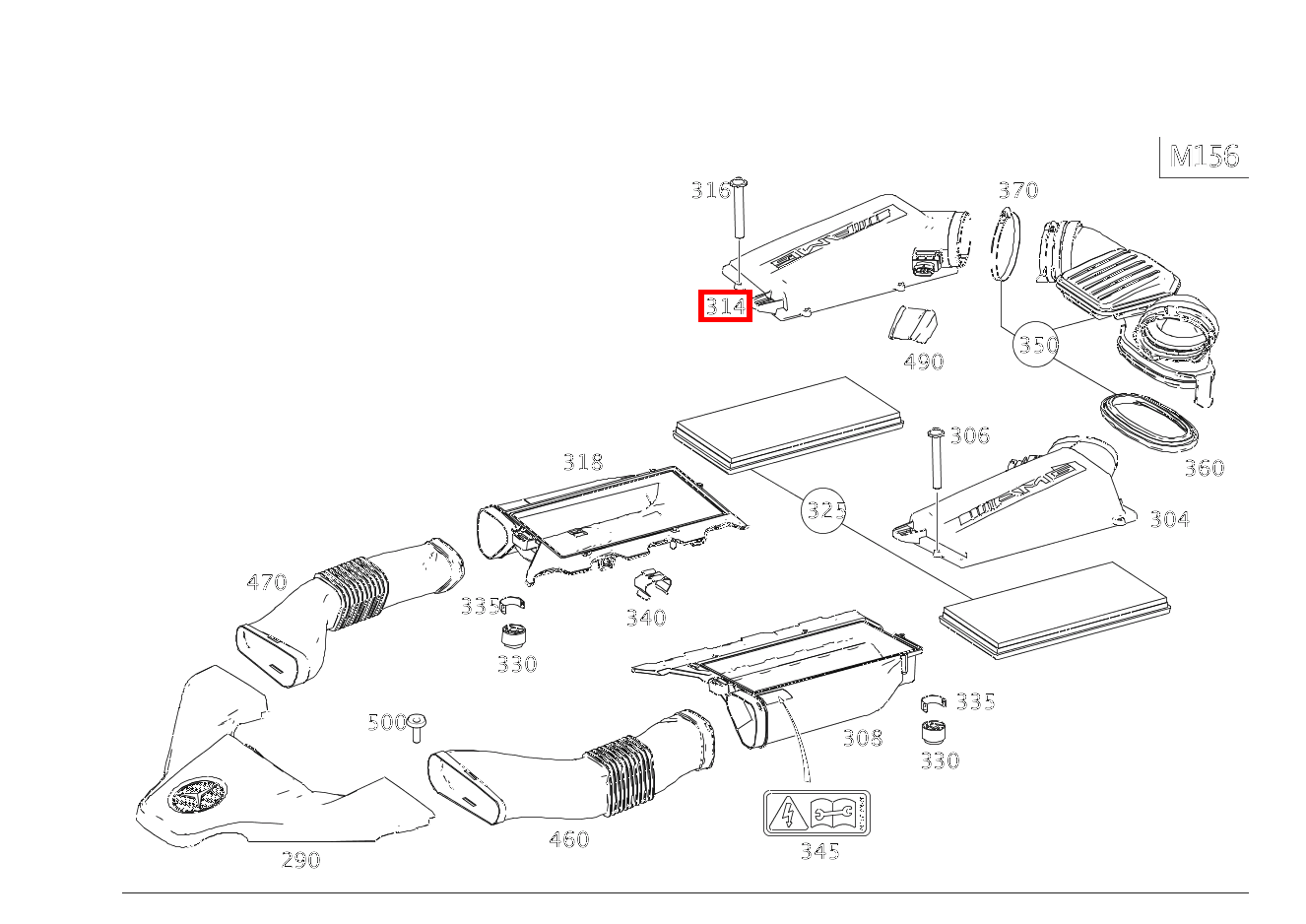 FILTERDECKEL LUFTFILTERGEHAEUSE RECHTS SL63 AMG Roadster 230