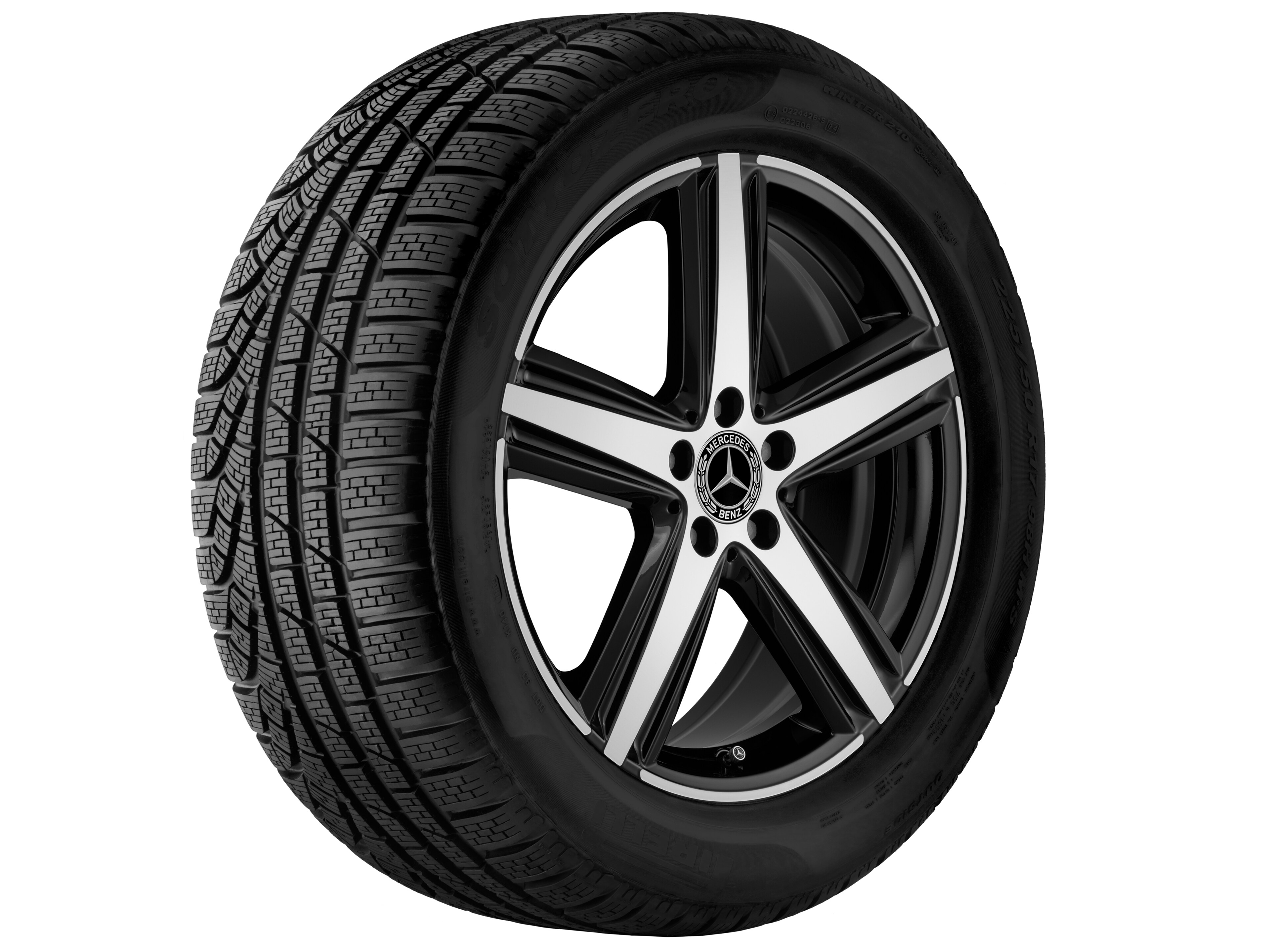 Mercedes-Benz - 5-Speichen-Rad, 48,3 cm (19 Zoll), glanzgedreht 5-Speichen-Rad, 48,3 cm (19 Zoll), glanzgedreht