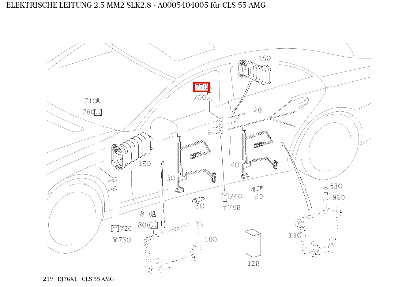 Elektrische Leitung 2.5 MM2 SLK2.8 CLS 55 AMG 219 Elektrische Leitung 2.5 MM2 SLK2.8 CLS 55 AMG 219