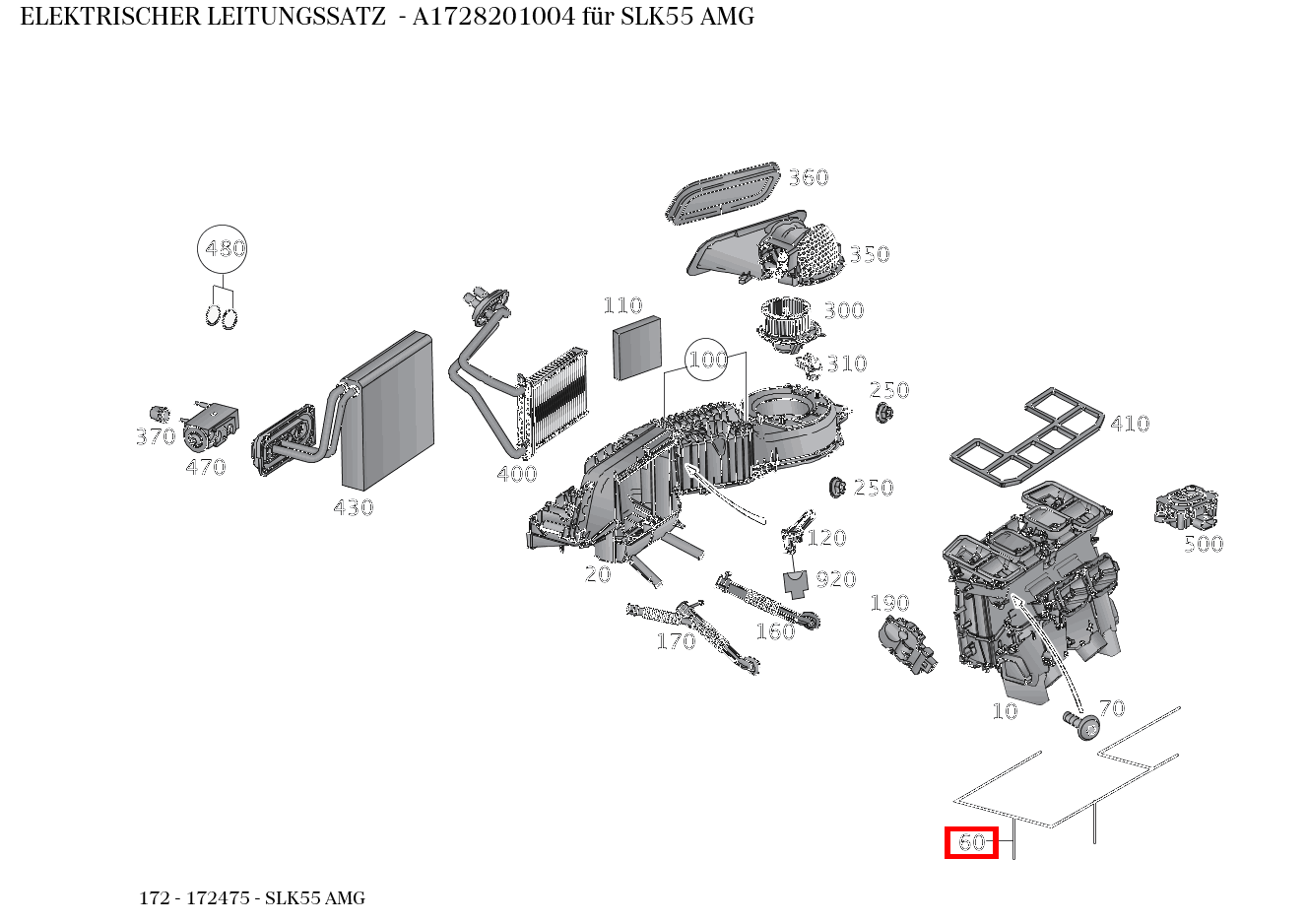Elektrischer Leitungssatz SLK55 AMG 172 Elektrischer Leitungssatz SLK55 AMG 172