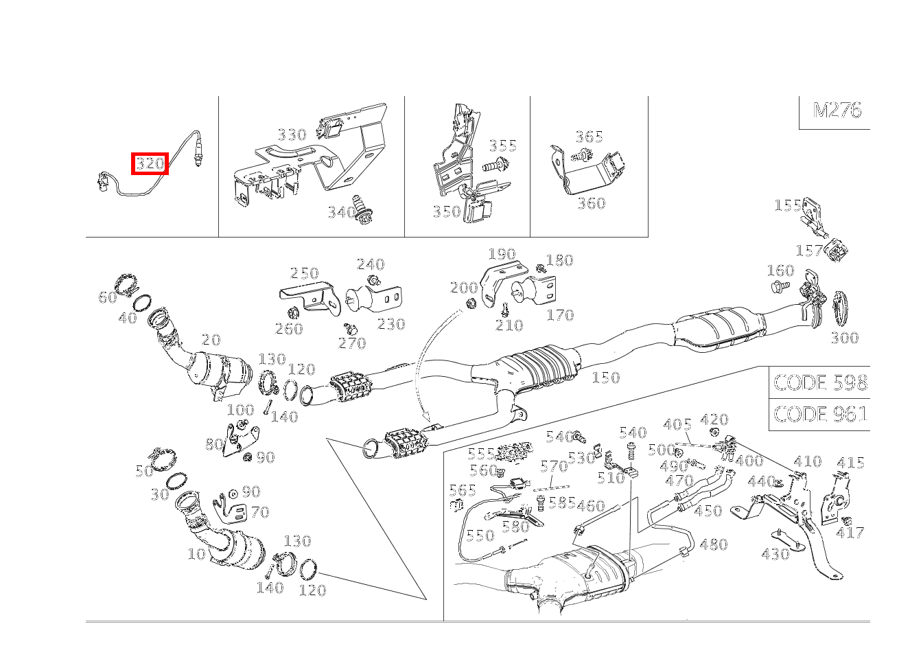 Lambdasonde DIAGNOSESONDE RECHTS NACH KATALYSATOR E 450 4MATIC Cabriolet BCA 238