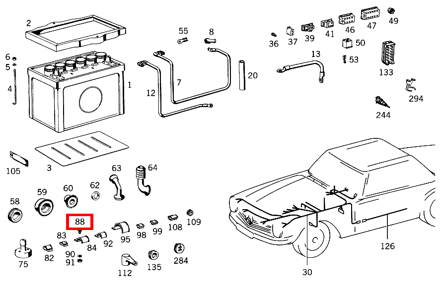 SCHRAUBE MIT RECHTECKKOPF HAUPTLEITUNGSSATZ AN RADLAUFBLECH LINKS SL 280 113 SCHRAUBE MIT RECHTECKKOPF HAUPTLEITUNGSSATZ AN RADLAUFBLECH LINKS SL 280 113