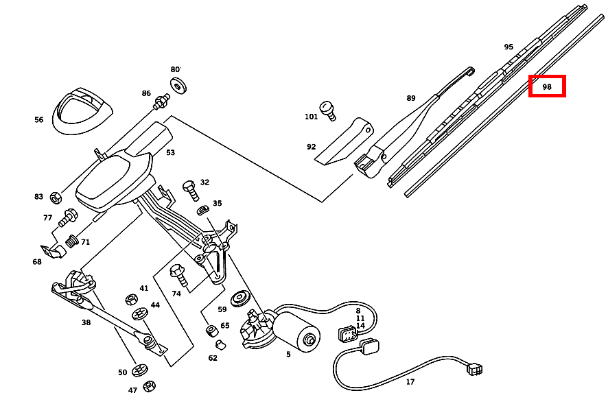 WISCHERGUMMI BOSCH 190 E 2.5-16 EVOLUTION II 201 WISCHERGUMMI BOSCH 190 E 2.5-16 EVOLUTION II 201
