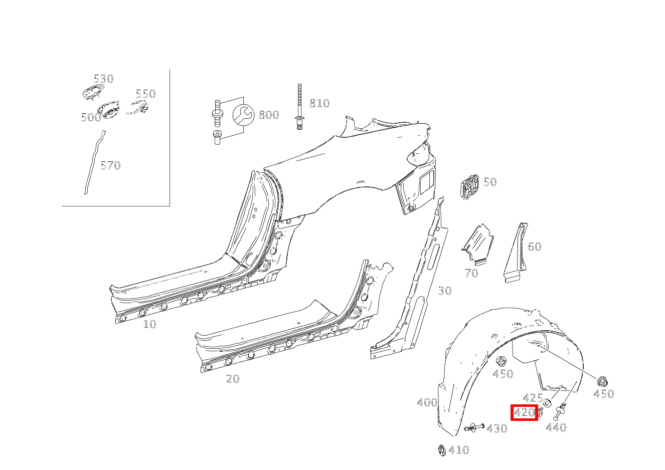 Blechschraube ABDECKUNG RECHTS; 4.8X16 SLS AMG GT Roadster Final Edition 197
