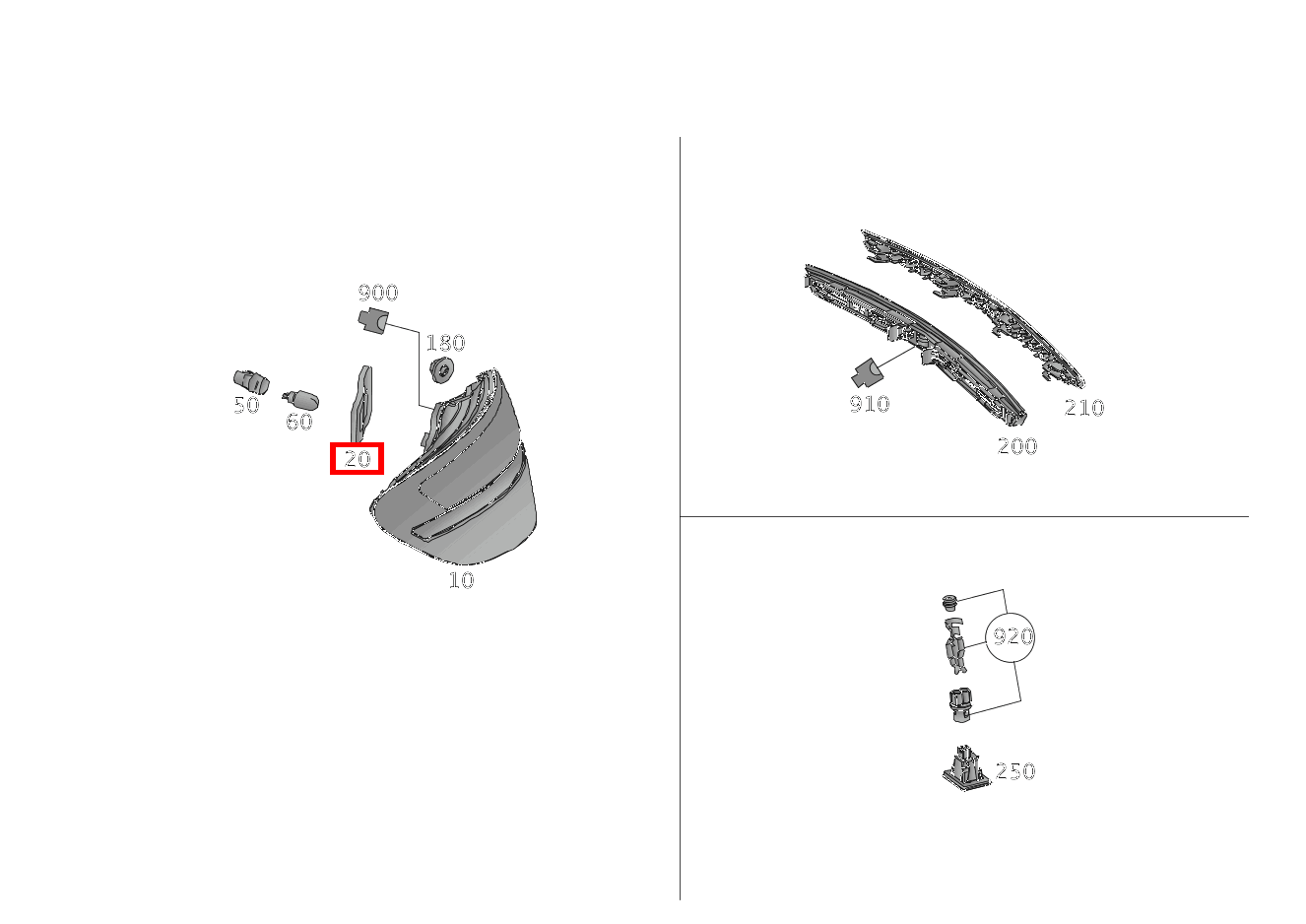 Dichtung Leuchtengehäuse RECHTS SLK55 AMG 172
