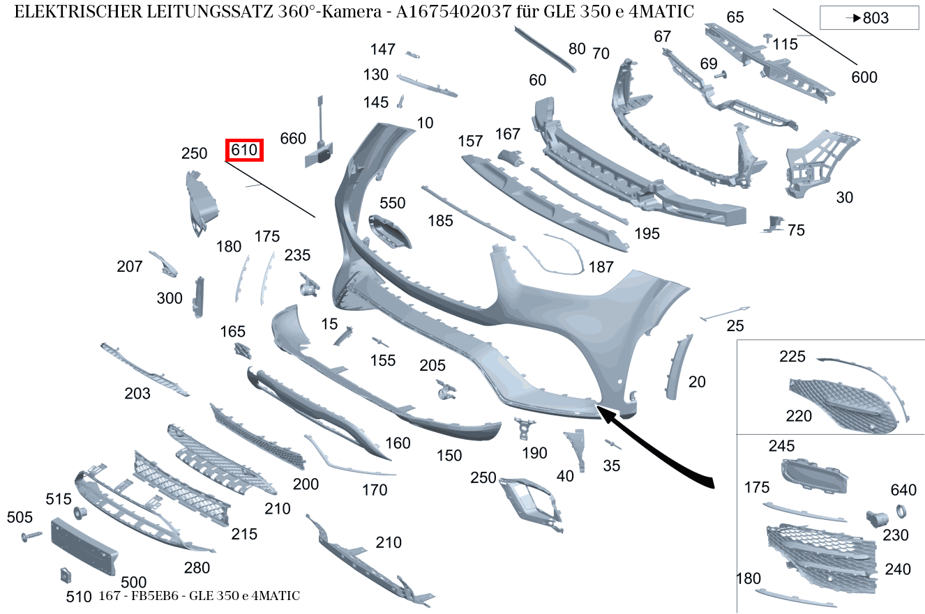 Elektrischer Leitungssatz 360°-Kamera GLE 350 e 4MATIC 167