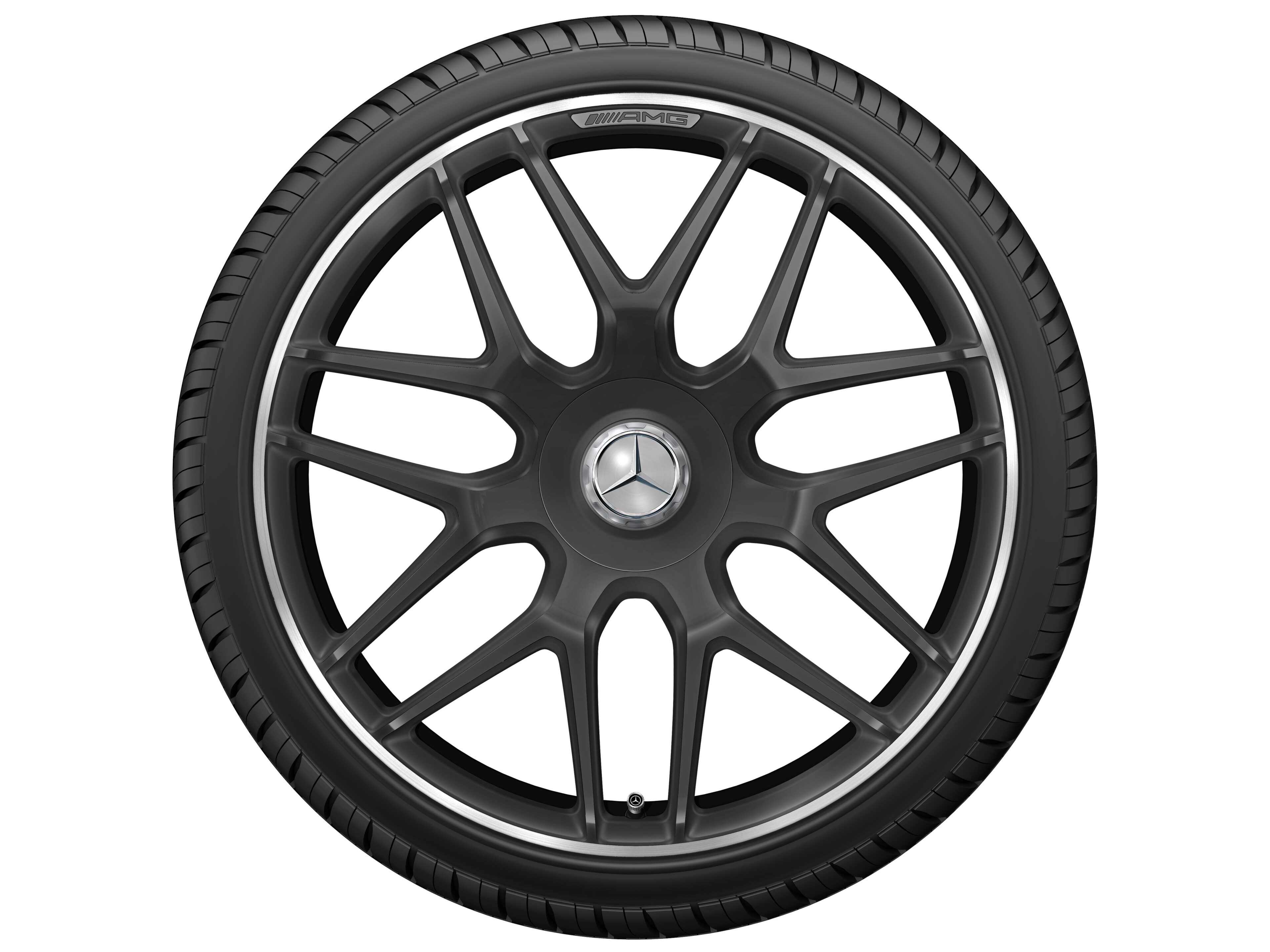 Mercedes-Benz - AMG Schmiederad Kreuzspeichen-Design, 21 Zoll, 10 J x 21 ET 30, schwarz matt