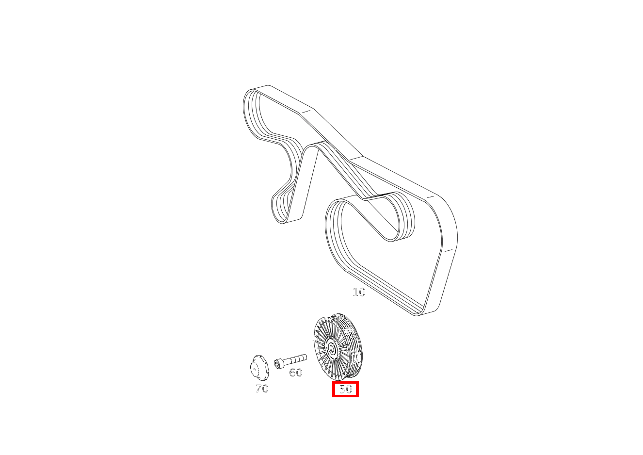 SPANNROLLE An Steuergehäusedeckel CL 500 Coupé 4M BCA 216