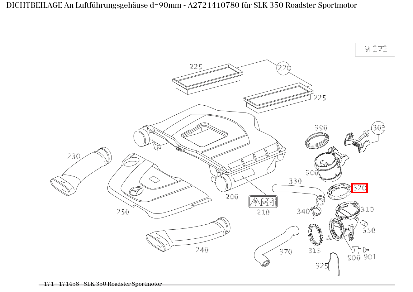 Dichtbeilage An Luftführungsgehäuse d=90mm SLK 350 Roadster Sportmotor 171 Dichtbeilage An Luftführungsgehäuse d=90mm SLK 350 Roadster Sportmotor 171