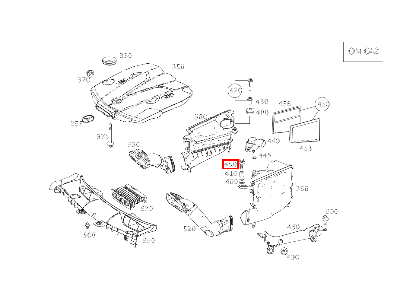 Sechsrundschraube Luftfiltergehäuse an Zylinderkopfhaube hinten; M6X25 GLK350CDI 4M 204 Sechsrundschraube Luftfiltergehäuse an Zylinderkopfhaube hinten; M6X25 GLK350CDI 4M 204
