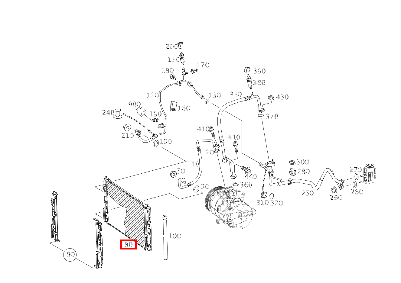 Kältemittelkondensator CLA 200 Shooting Brake 212