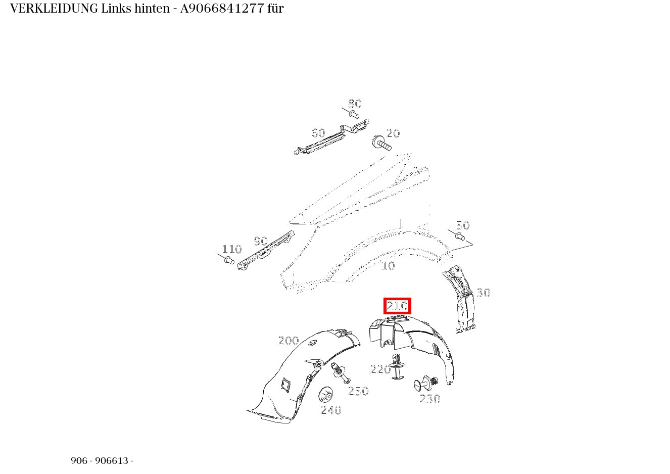 Verkleidung Links hinten 906