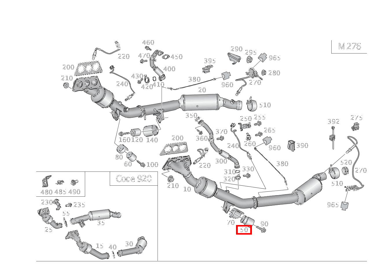 Schwingungstilger Nachschalldämpfer links für M 166, R 251-Klasse 