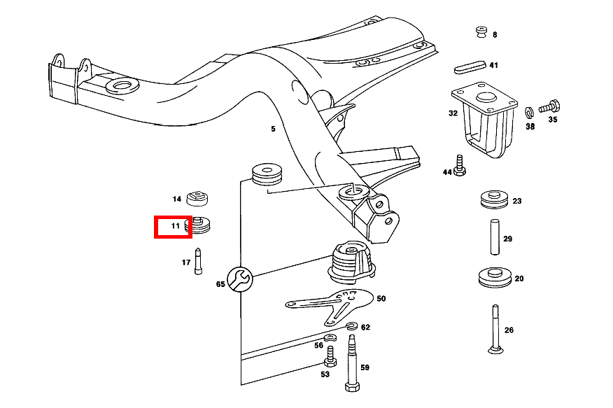 Gummilager ACHSGEHAEUSE AN HINTERACHSTRAEGER,VORN UNTEN 560 SL 107 Gummilager ACHSGEHAEUSE AN HINTERACHSTRAEGER,VORN UNTEN 560 SL 107