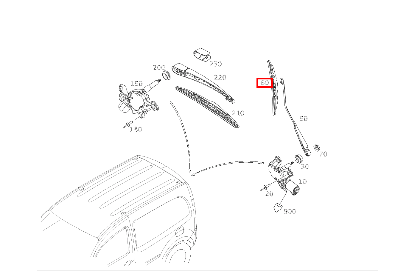 Wischerblatt Heckfenster 111 CDI 415