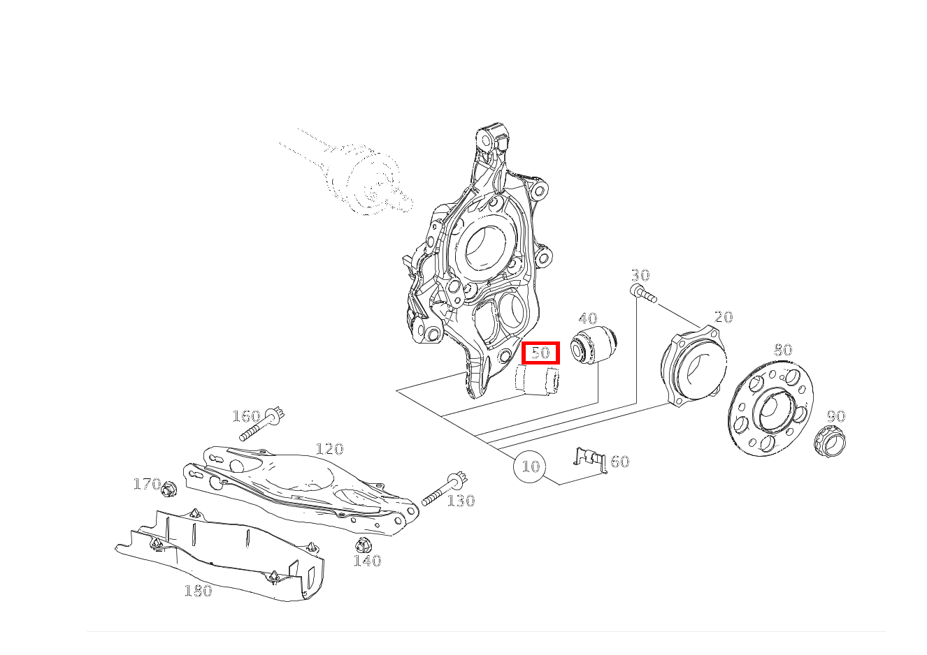 Gummilager Schubstrebe an Radträger rechts E 350 d Cabriolet 253 Gummilager Schubstrebe an Radträger rechts E 350 d Cabriolet 253