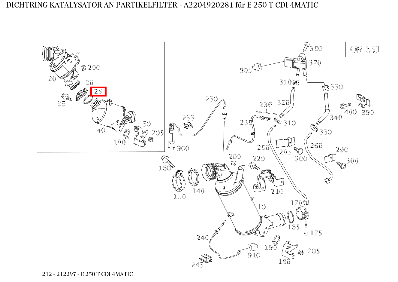 Dichtring KATALYSATOR AN PARTIKELFILTER E 250 T CDI 4MATIC 212 Dichtring KATALYSATOR AN PARTIKELFILTER E 250 T CDI 4MATIC 212
