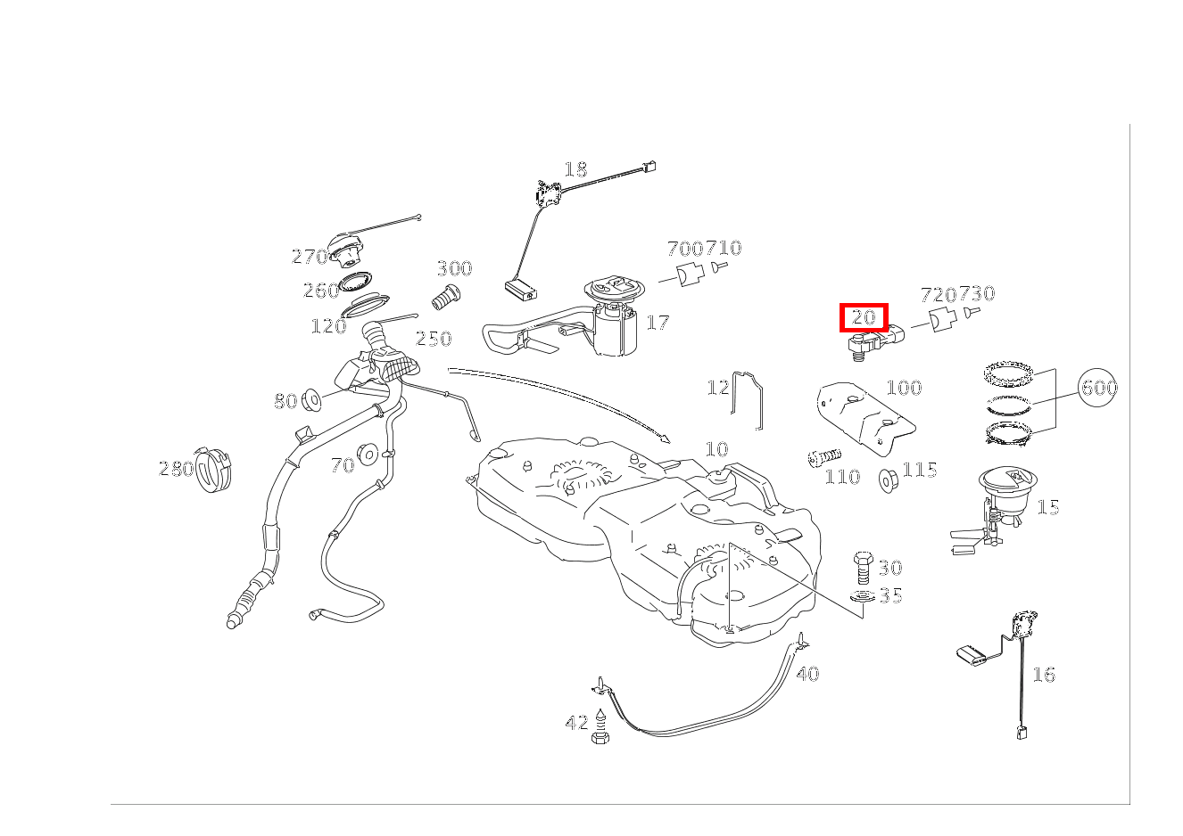 Drucksensor KRAFTSTOFFBEHAELTER R 350 CGI L 4MATIC BlueEff 251