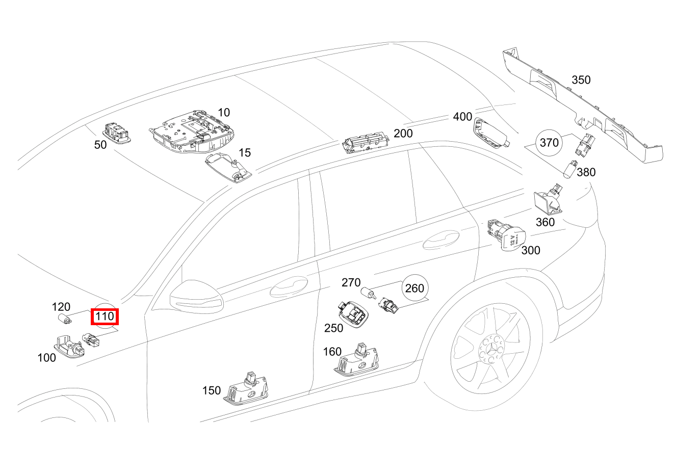 Lampenfassung Instrumententafel unten rechts; 12V-5W GLC 220 d 4MATIC 254 Lampenfassung Instrumententafel unten rechts; 12V-5W GLC 220 d 4MATIC 254