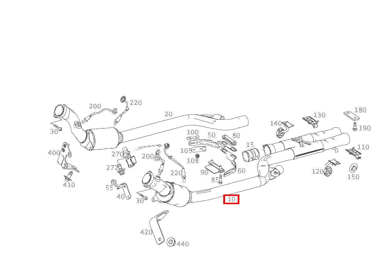Abgasleitung Vorn links S63L AMG 221