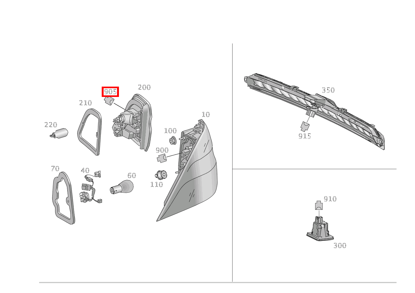 Kupplung, Mechanisch SCHLUSSLEUCHTE RECHTS E4/1; 6-PIN MQS M 166  