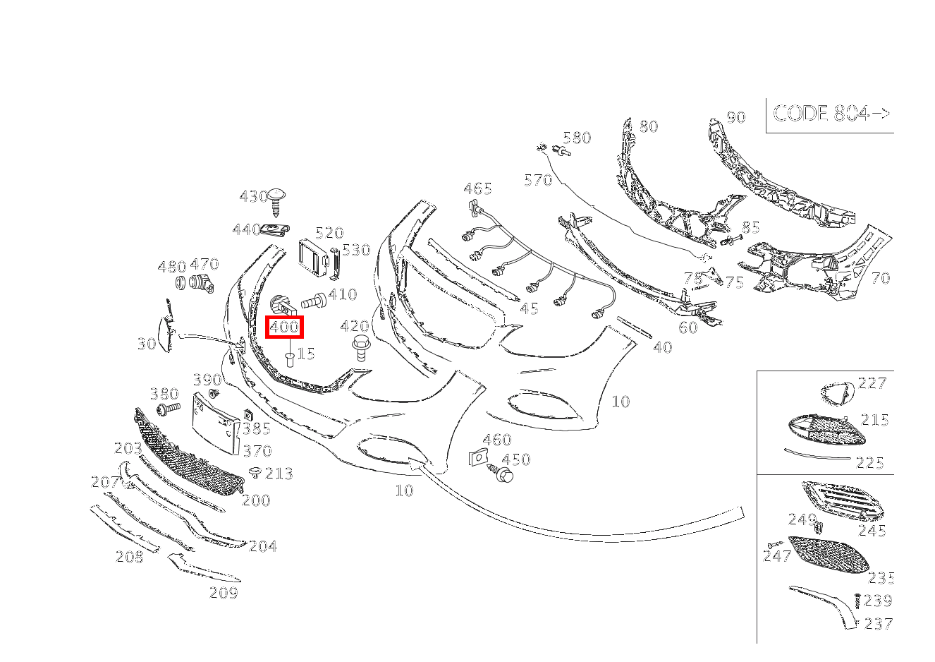 Stossfaengerseitenführung AN HALTER LEUCHTEINHEIT E 400 T 4MATIC 212 Stossfaengerseitenführung AN HALTER LEUCHTEINHEIT E 400 T 4MATIC 212