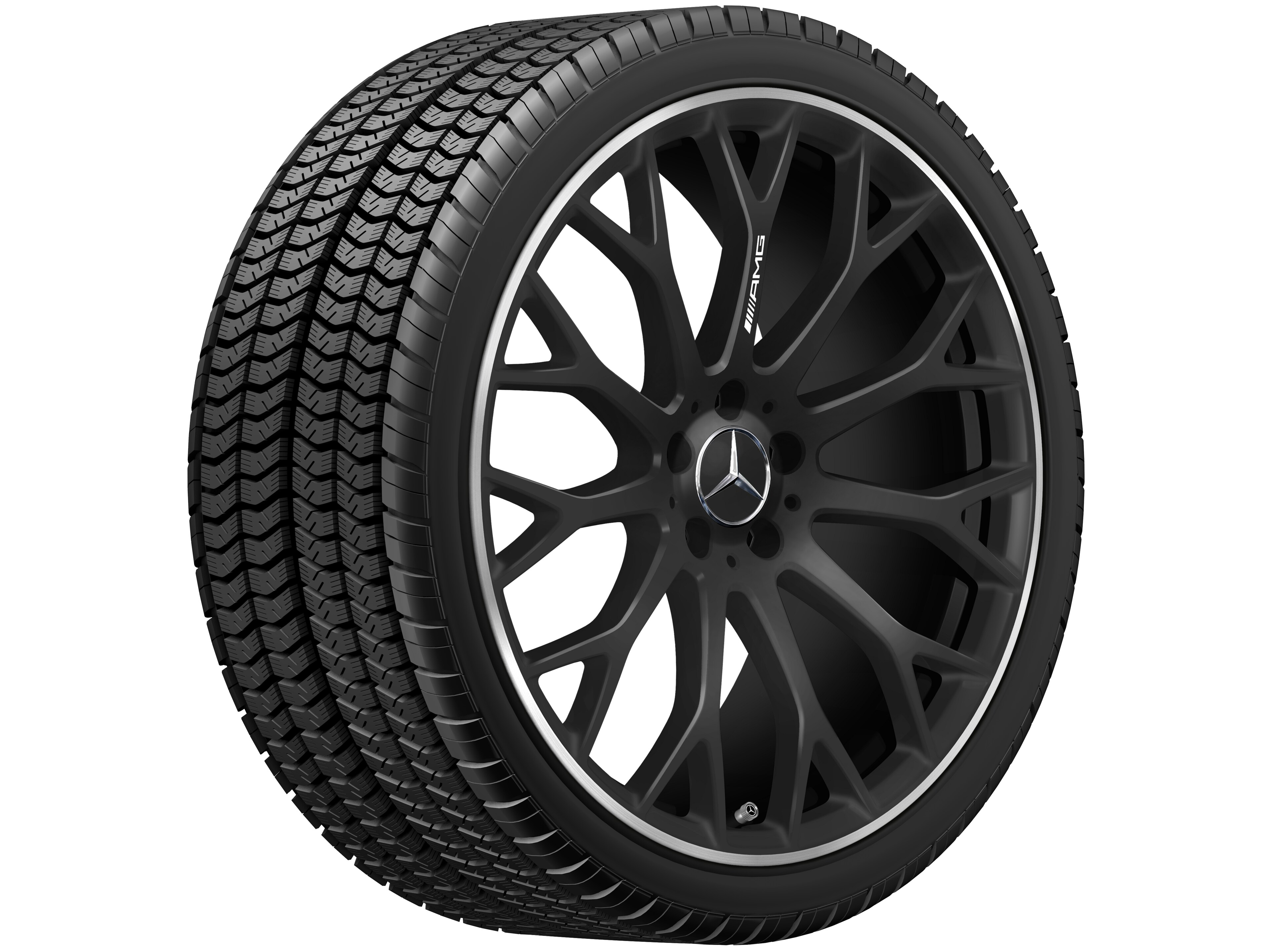 Mercedes-Benz - AMG Kreuzspeichen-Rad, 21 Zoll, 9,5 J x 21 ET 56, schwarz matt