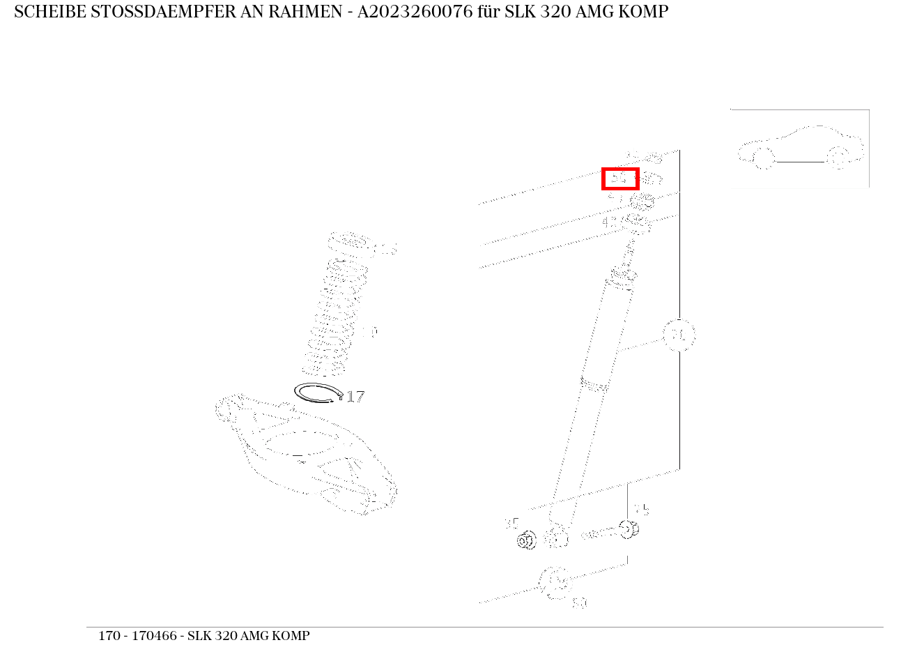 Scheibe STOSSDAEMPFER AN RAHMEN SLK 320 AMG KOMP 170