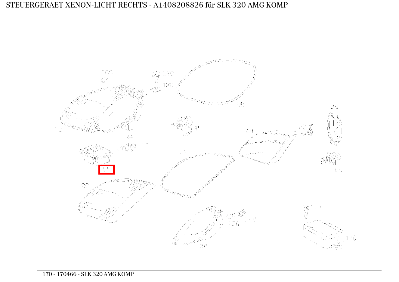 STEUERGERAET XENON-LICHT RECHTS SLK 320 AMG KOMP 170