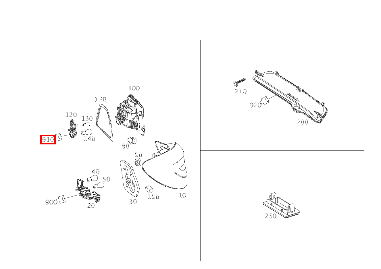 Elektrische Kupplung Heckleuchte an Heckdeckel rechts E4/1; 5-PIN SLK2.8 B180 BE 246