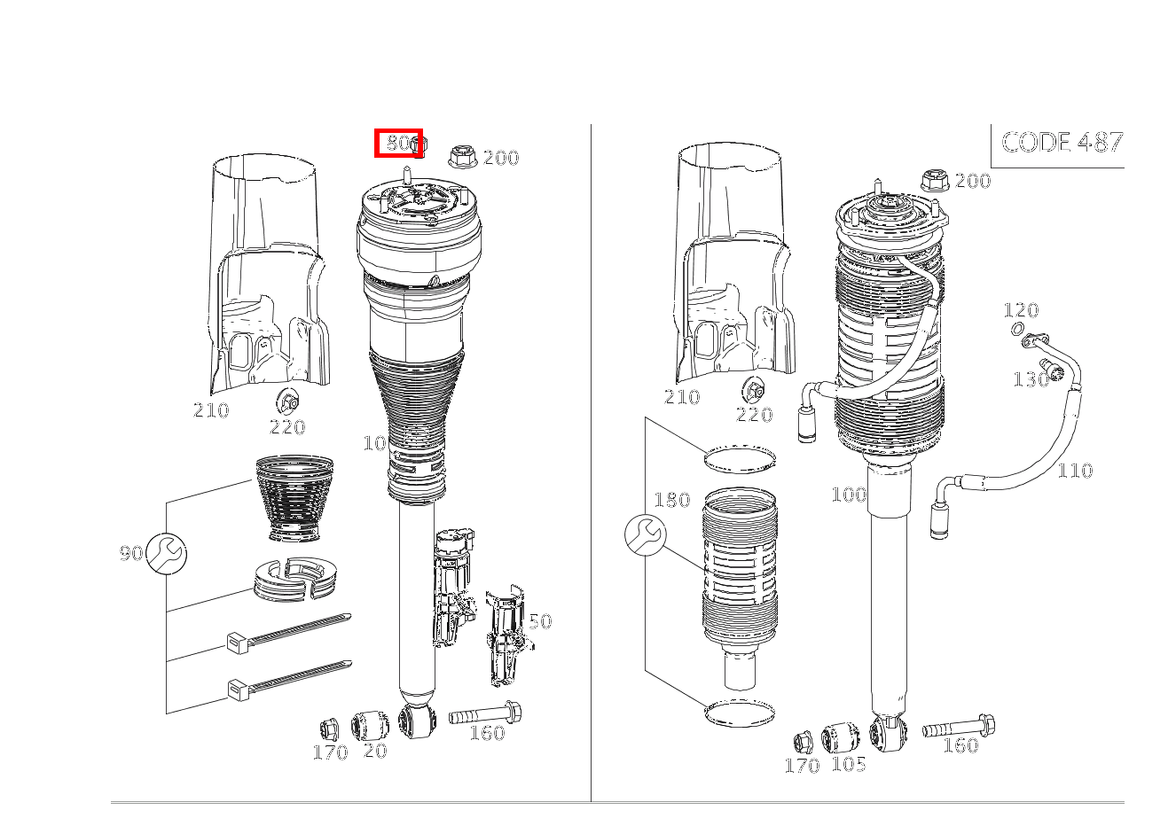 Anschlussstutzen FEDERBEIN LINKS UND RECHTS Mercedes-Maybach S 560 4MATIC 222 Anschlussstutzen FEDERBEIN LINKS UND RECHTS Mercedes-Maybach S 560 4MATIC 222