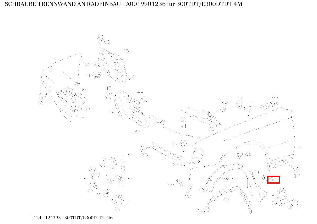 Schraube TRENNWAND AN RADEINBAU 300TDT/E300DTDT 4M 124