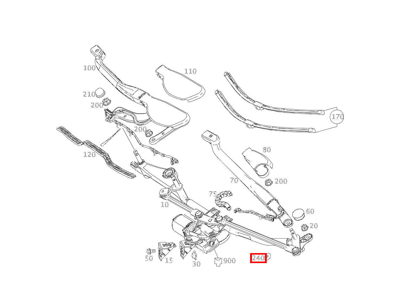 Abdeckung Wischerarm SL63 AMG 231 Abdeckung Wischerarm SL63 AMG 231