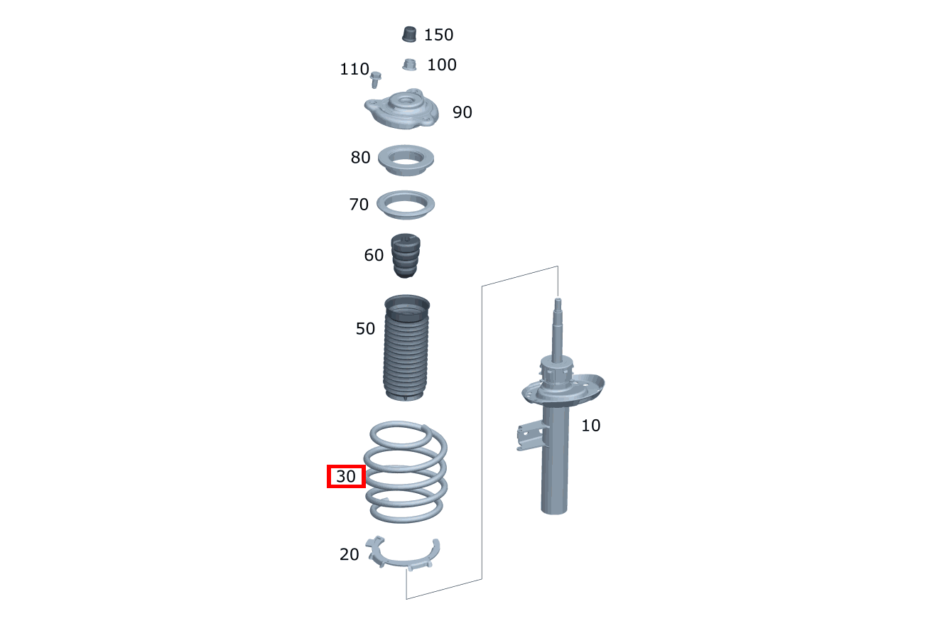 Schraubenfeder Farbkennzeichnung: 3 x grün / 1 x rot C 220 d T-Modell 205 Schraubenfeder Farbkennzeichnung: 3 x grün / 1 x rot C 220 d T-Modell 205