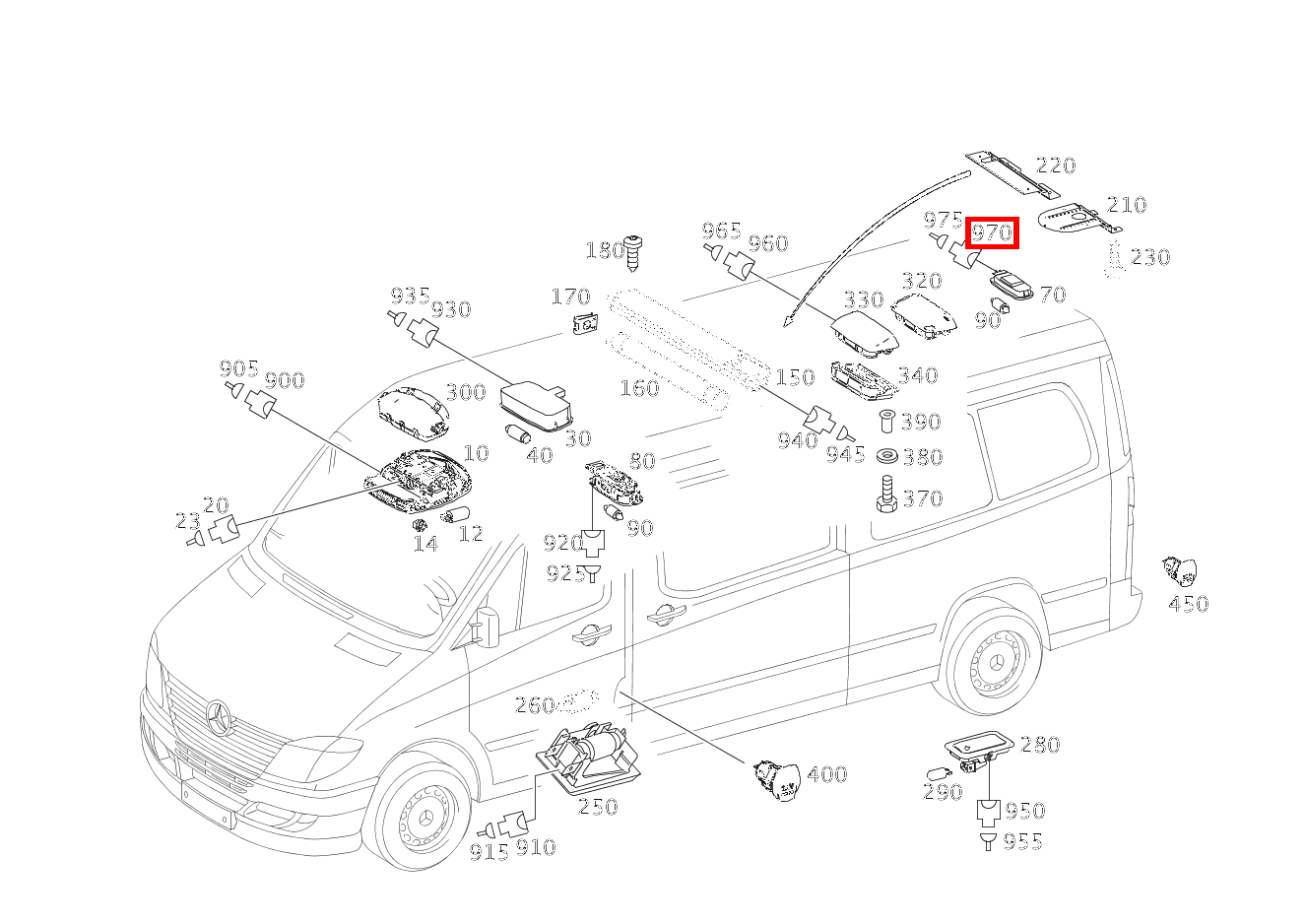 Stecker Deckenleuchte hinten ST_E15/32; 4-PIN MCP2.8 A 169, C 205  