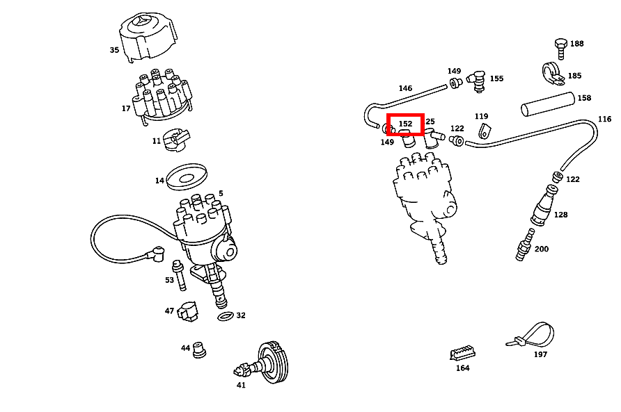 VERBINDUNGSSTECKER ZUENDVERTEILER 420 SEC COUPE mit Automatic 126 VERBINDUNGSSTECKER ZUENDVERTEILER 420 SEC COUPE mit Automatic 126