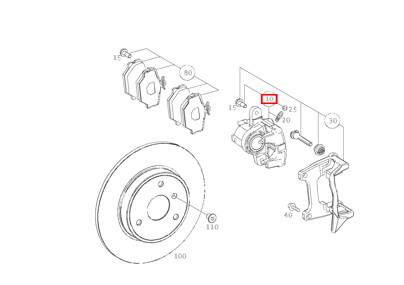 Reparatursatz BREMSSATTEL LINKS fortwo coupé mhd 52 kW 460