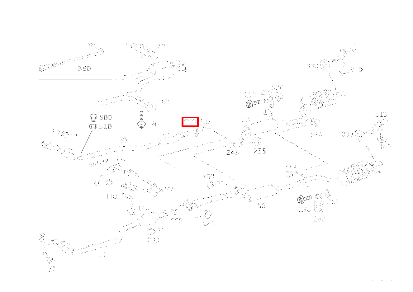 Flansch KATALYSATOR AN AUSPUFFROHR HINTEN S 350 L 4-MATIC 220