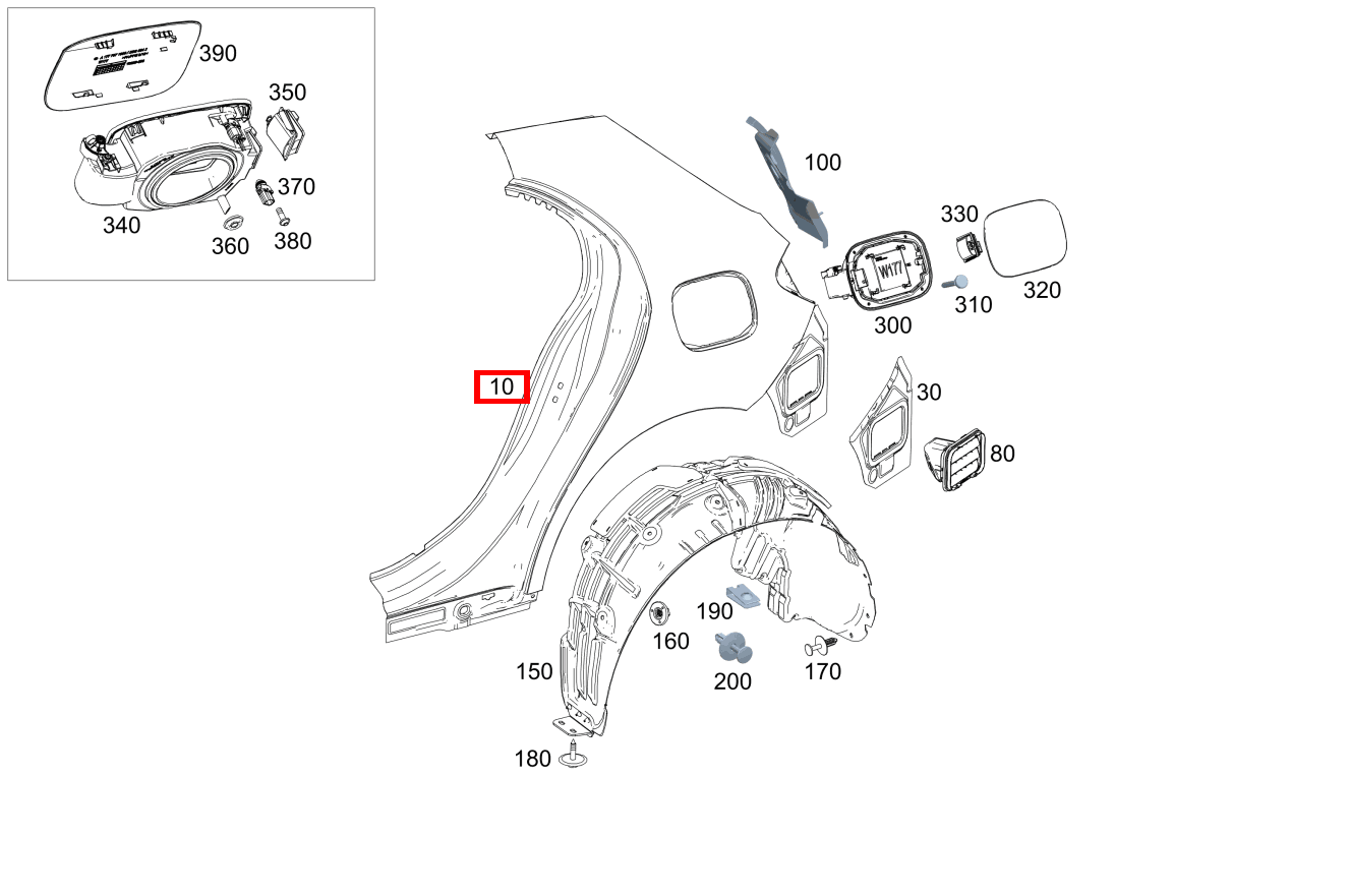 Seitenwand Hinten links E 320 Limousine 211