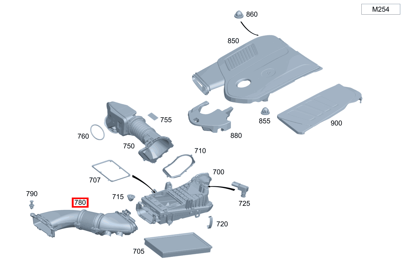 Rohluftleitung Luftkanal GLE 400 e 4MATIC Coupé 167