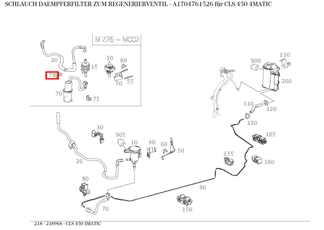 Schlauch DAEMPFERFILTER ZUM REGENERIERVENTIL CLS 450 4MATIC 218 Schlauch DAEMPFERFILTER ZUM REGENERIERVENTIL CLS 450 4MATIC 218